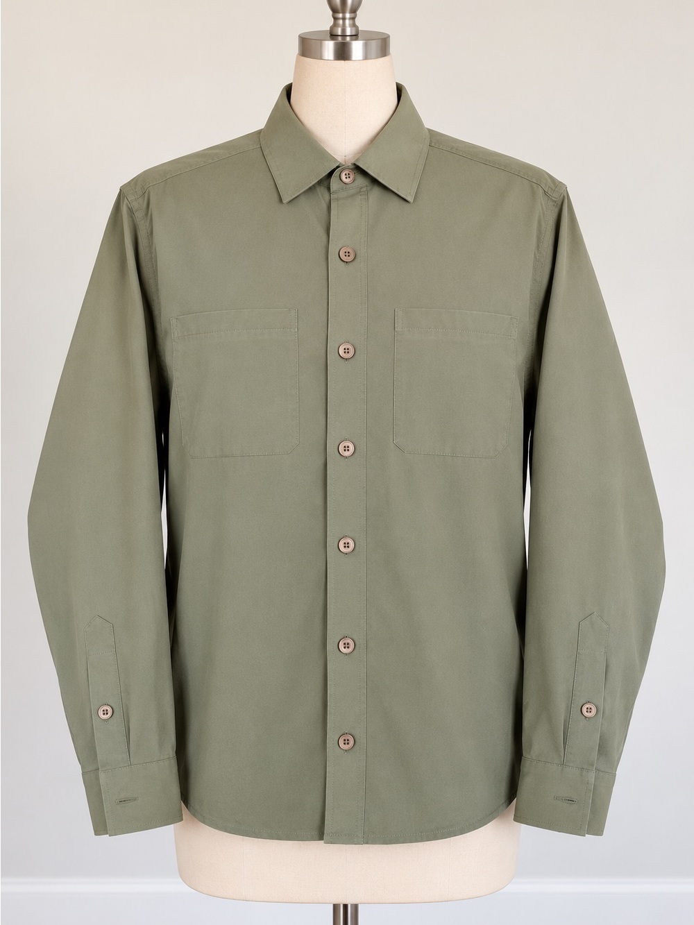 Ministry of Supply Pace Poplin Overshirt — Men's Size S (Olive Green)